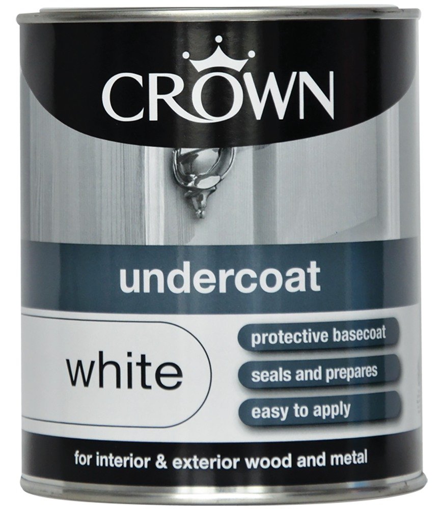 Crown Undercoat Paint 750ml - Pure Brilliant White