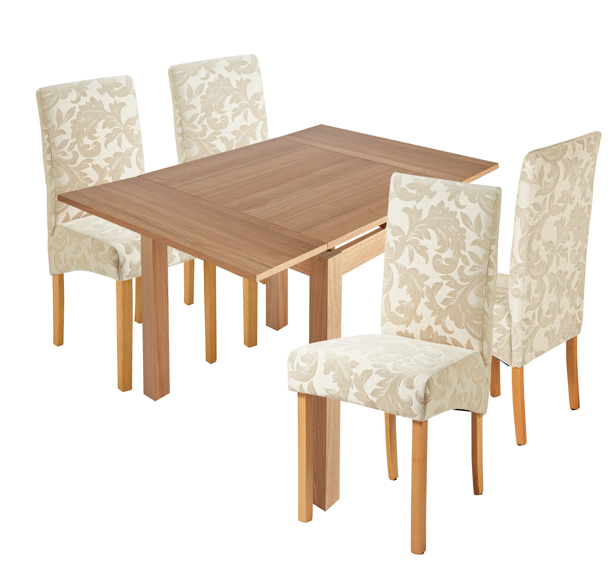 Argos Home Clifton Extendable Table & 4 Chairs- Cream Damask Reviews