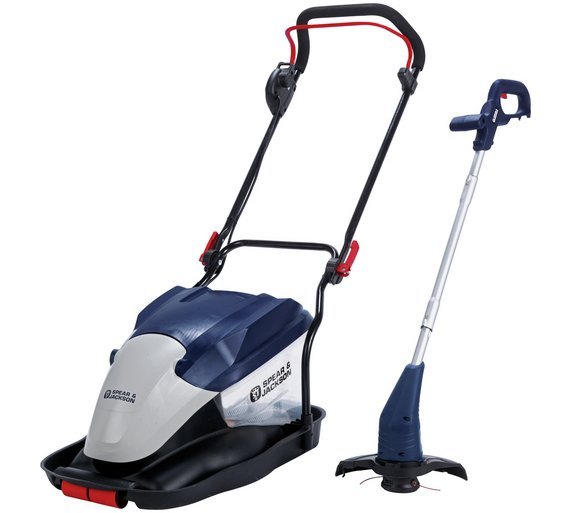 Spear & Jackson 35cm Corded Hover Mower 1700W + Trimmer 320W