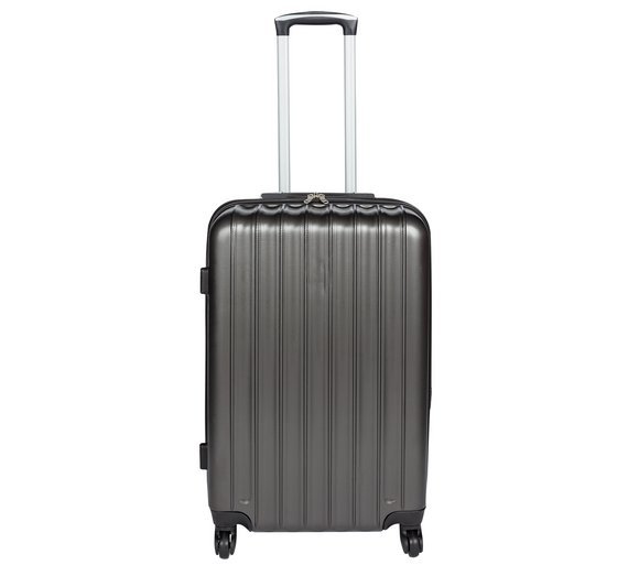 Medium 4 Wheel Hard Suitcase - Charcoal
