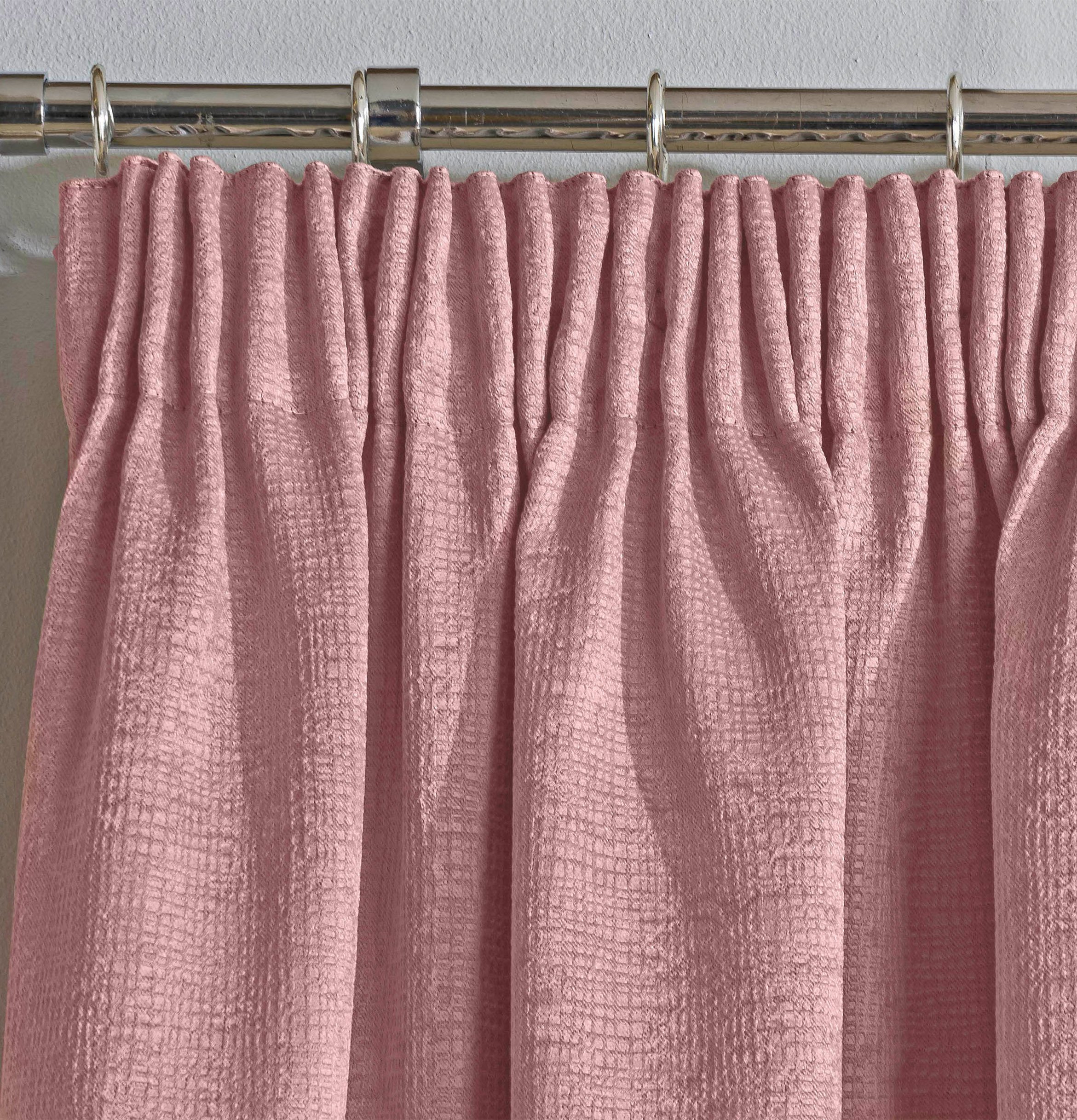 Enhanced Living Matrix Pencil Pleat Thermal Curtains - 117 x 229cm - Blush Pink - Image 3