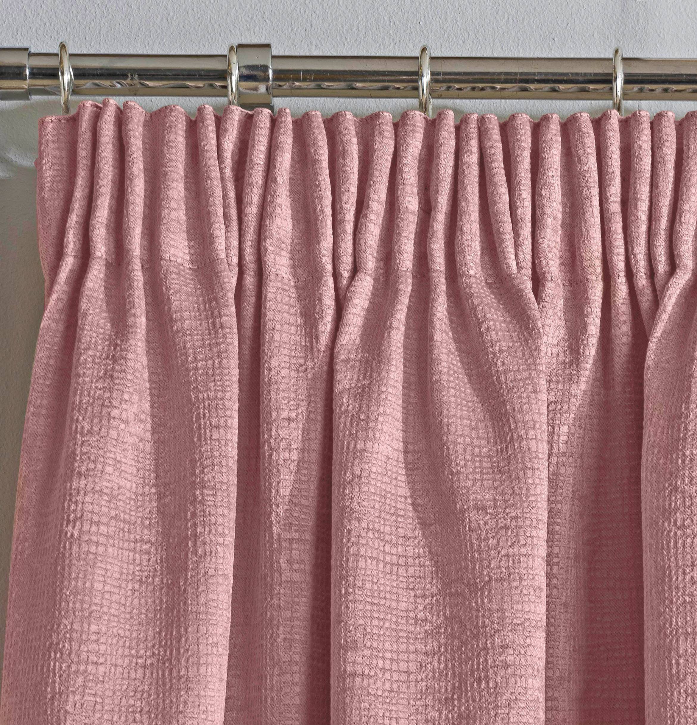 Enhanced Living Matrix Pencil Pleat Thermal Curtains - 117 x 229cm - Blush Pink - Image 3
