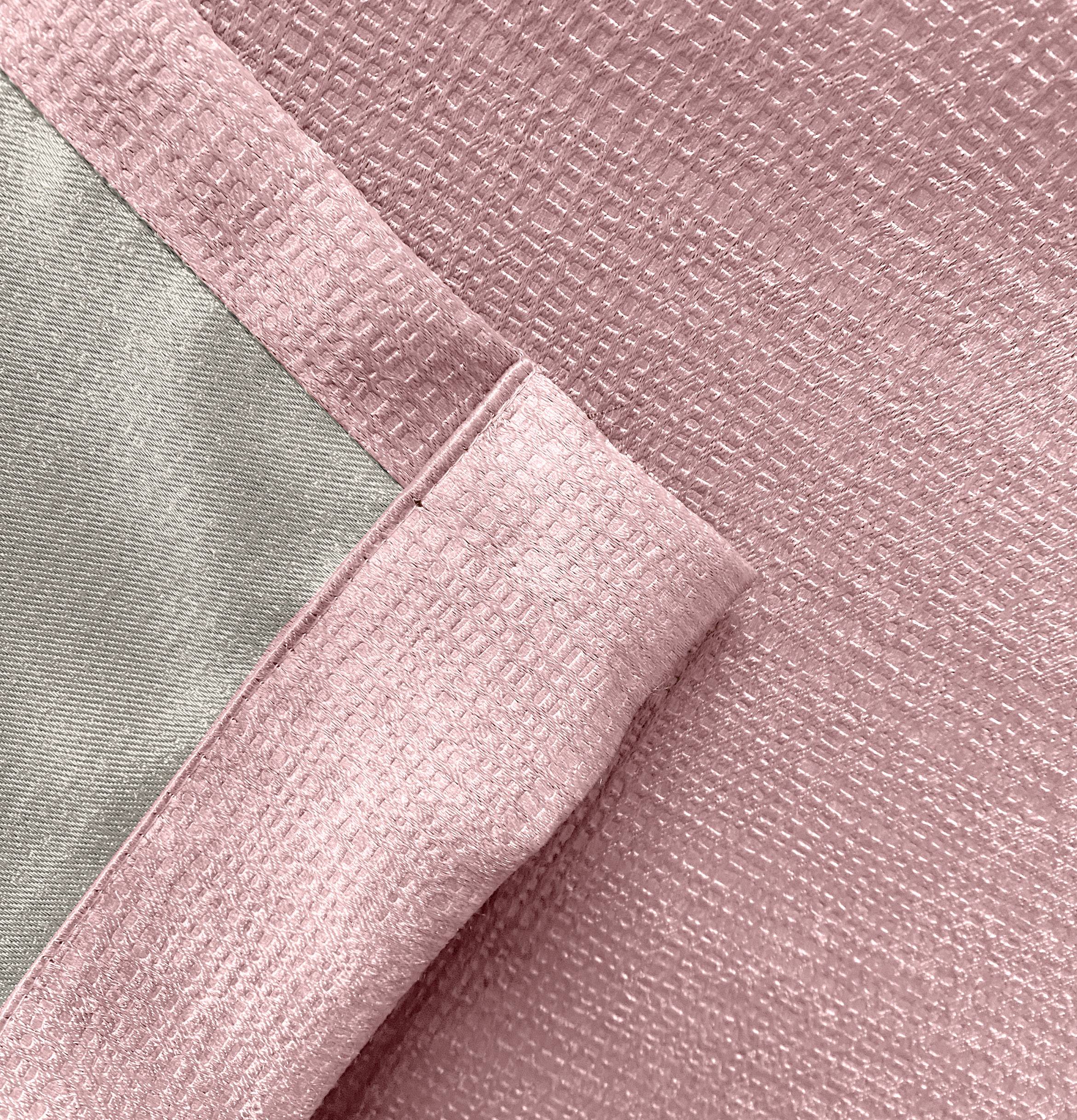 Enhanced Living Matrix Pencil Pleat Thermal Curtains - 117 x 229cm - Blush Pink - Image 5