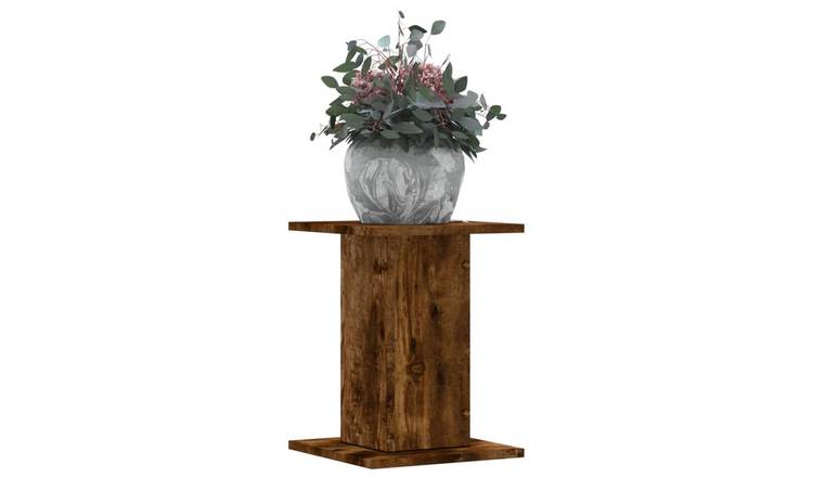 Walplus Pack of 2 Engineered Wood Plant Stand - Smoked Oak - 30x30x40 cm