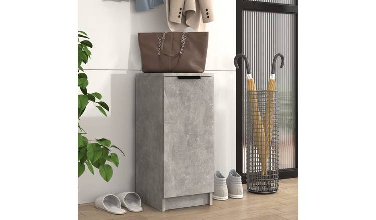 Walplus Engineered Wood Shoe Cabinet - Concrete Grey - 30 x 35 x 70 cm