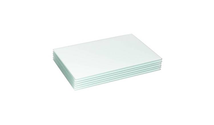 Harbour Housewares White Glass Placemats - Set of 6 - 30 x 20cm