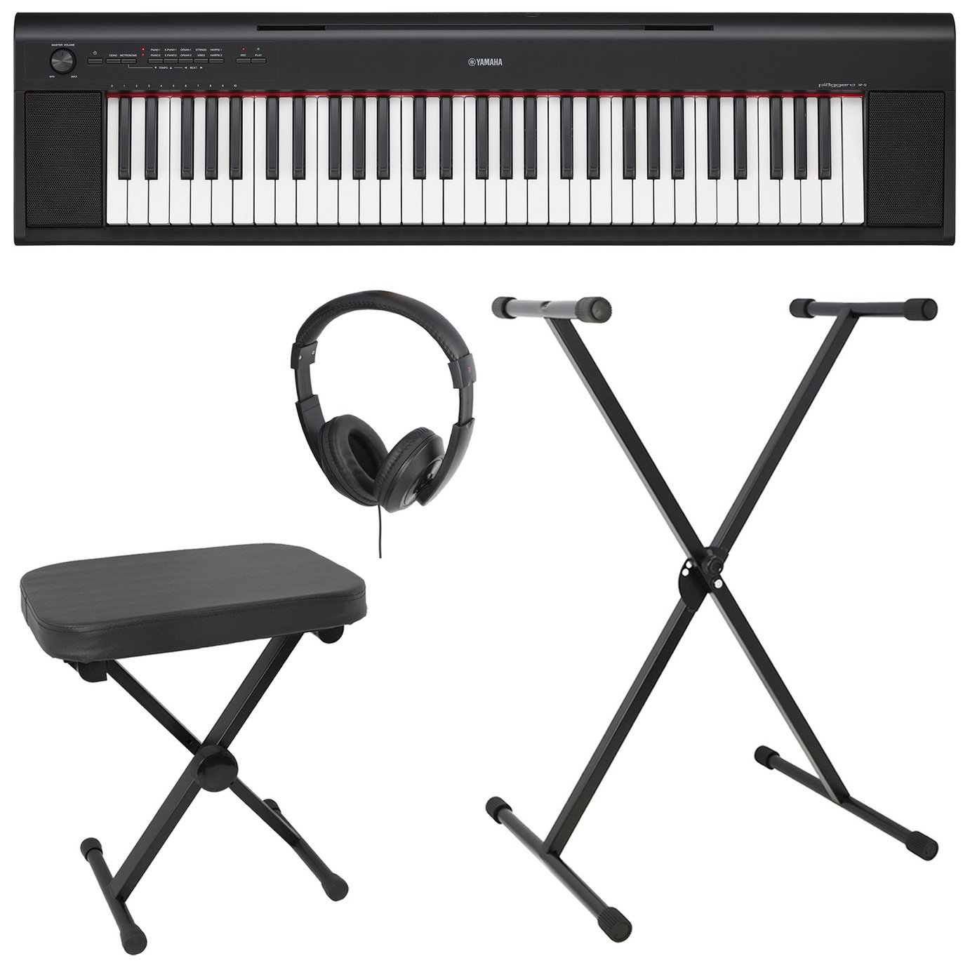 Yamaha NP12 Electronic Keyboard Bundle - Black