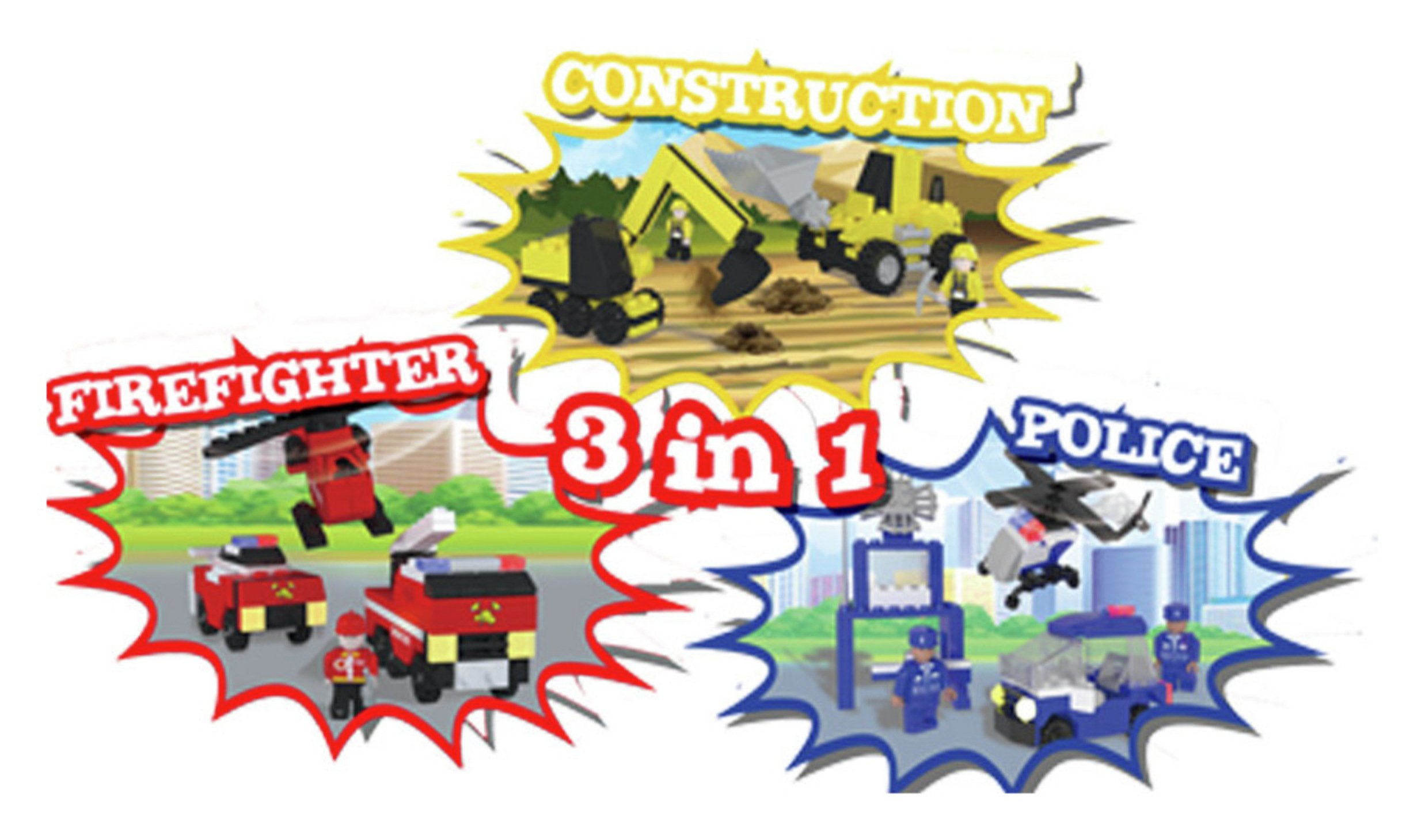 Best-Lock Construction Toys 3-in-1 Playset Multi Pack - 450