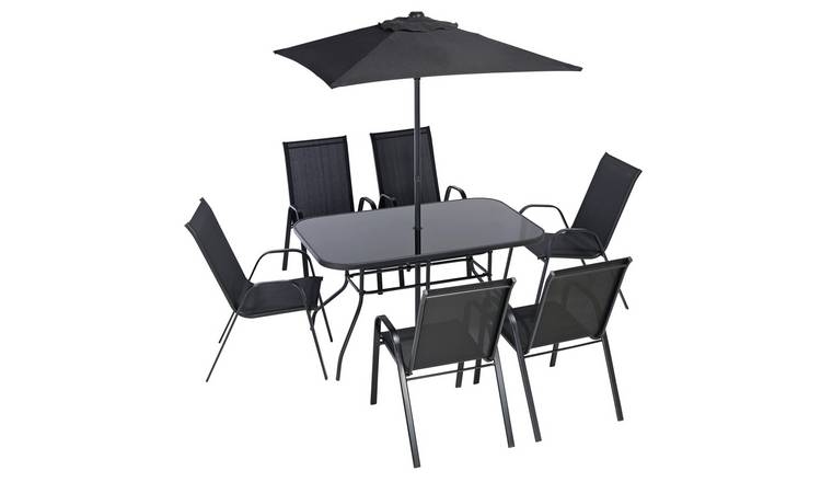 Buy Argos Home Sicily 6 Seater Metal Patio Set Black Patio Sets Argos