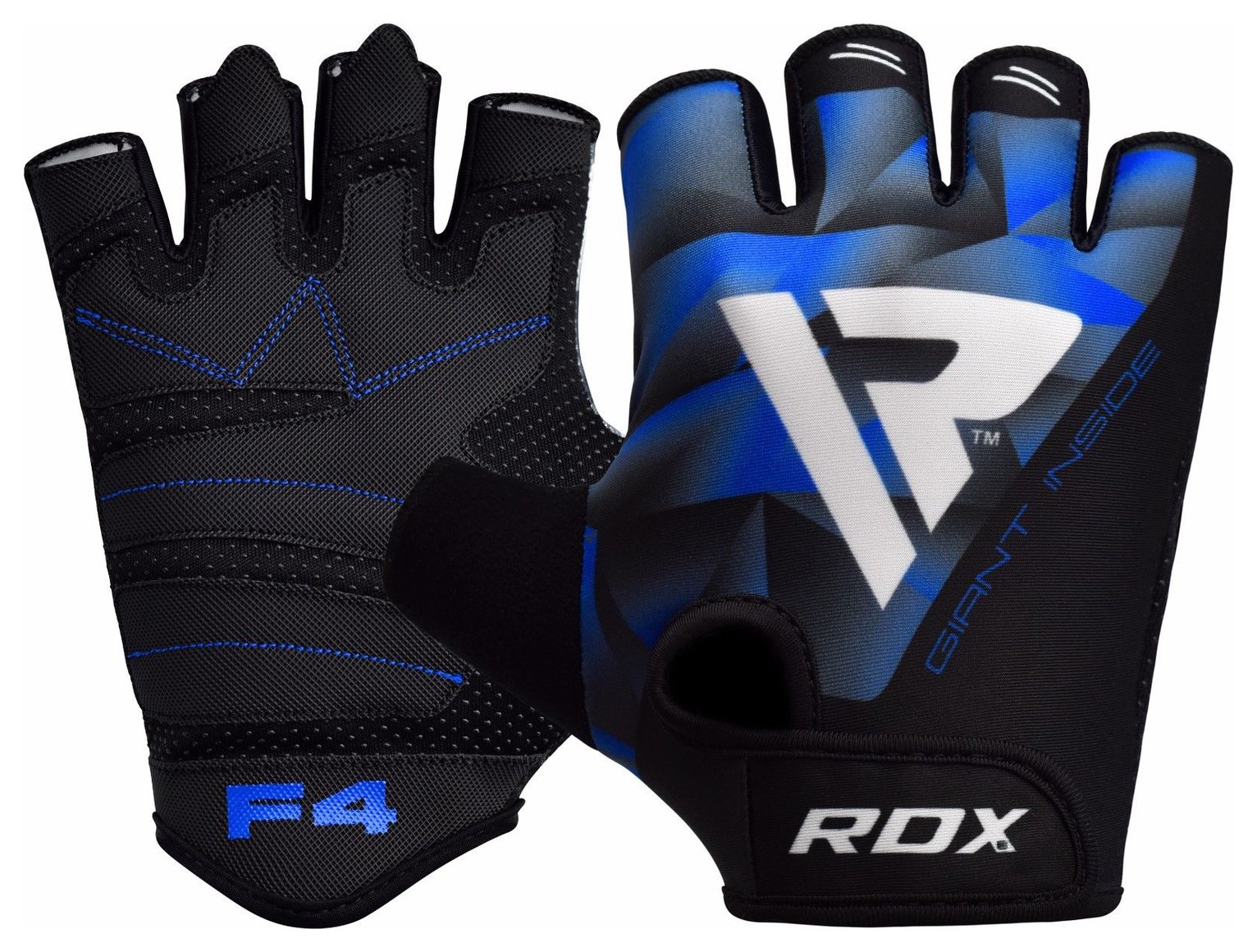 RDX Medium/Large Weight Lifting Gloves - Blue