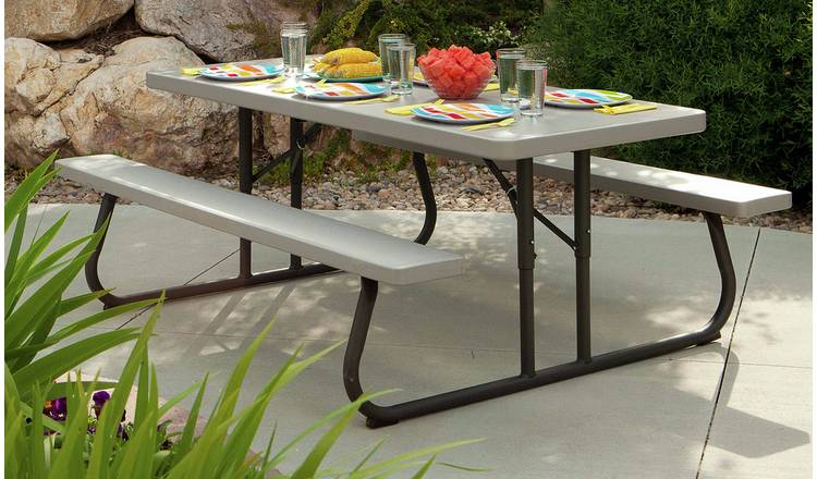 Buy Lifetime 6 Seater Plastic Picnic Table Grey Patio sets Argos