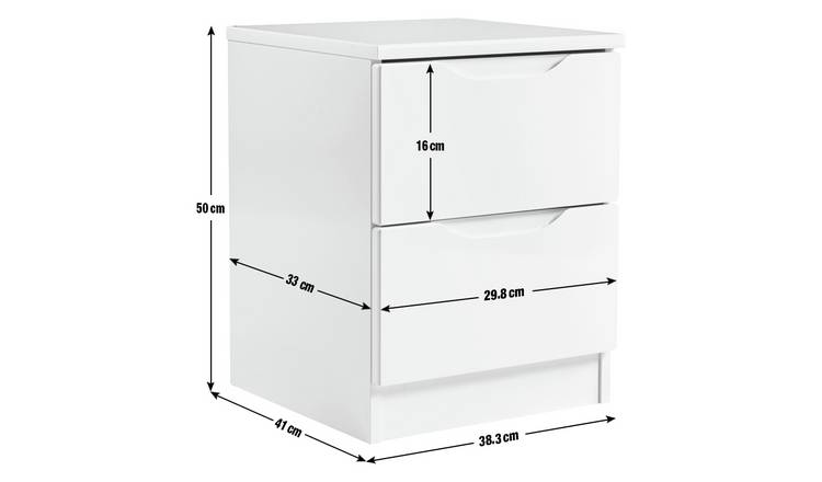 White high gloss bedside store table argos