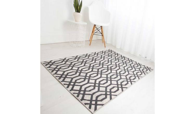 Mega Flooring Grey Modern Geometric Rug - 80 x 150cm