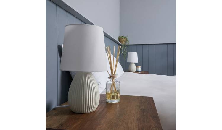 BHS Allium Ceramic Pair of Table Lamps - Cream