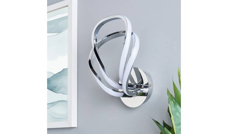 BHS Corolla Metal Two Petal LED Wall Light - Chrome