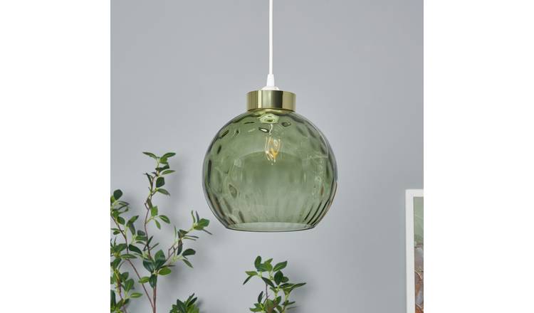 BHS Dexta Dimple Glass Easy Fit Lampshade - Green