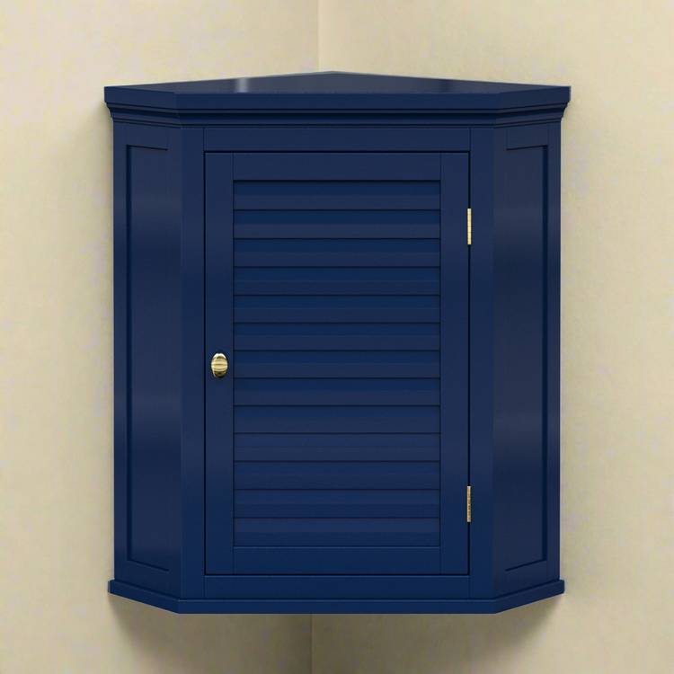 Teamson Home Glancy Corner Wall Cabinet - Navy Blue 0