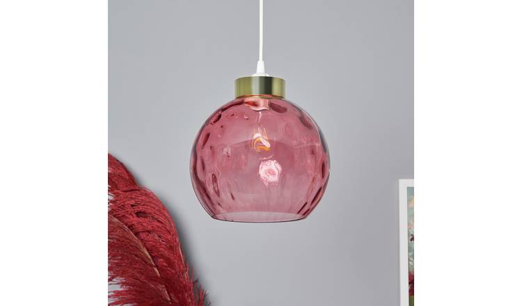 BHS Dexta Dimple Glass Easy Fit Lampshade - Pink