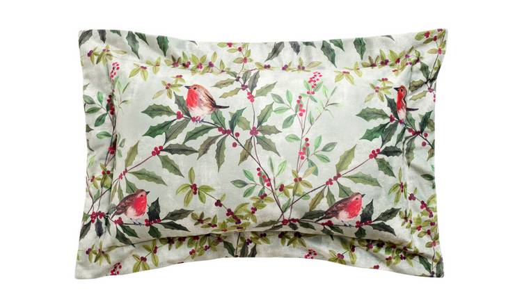 Argos Home Robin Velvet Cushion - Mint Green - 50x30cm