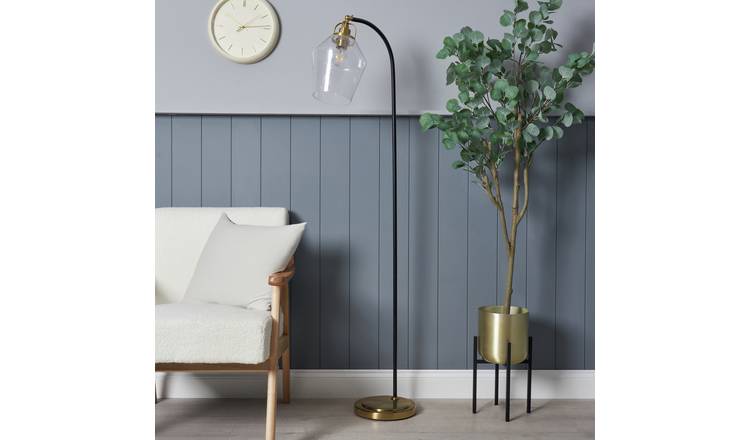 BHS Leni Bubble Glass Floor Lamp - Black