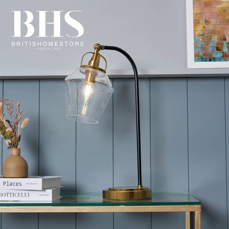 Buy BHS Leni Bubble Glass Table Lamp Brass Black Table lamps