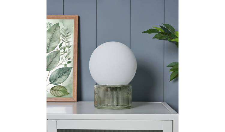 BHS Orbi Opal Glass Table Lamp - Green