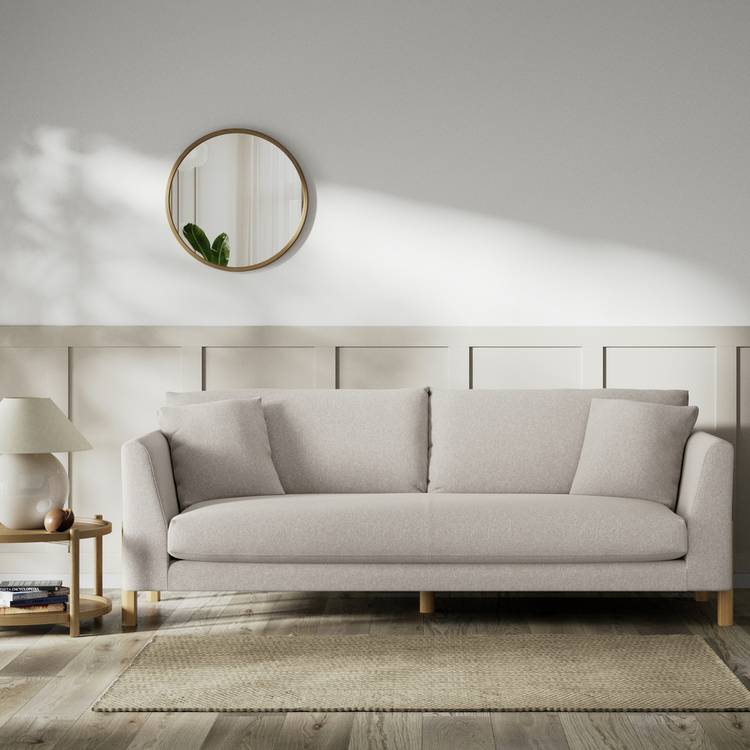 Habitat Aston Fabric 4 Seater Sofa - Stone - Ash Leg 0
