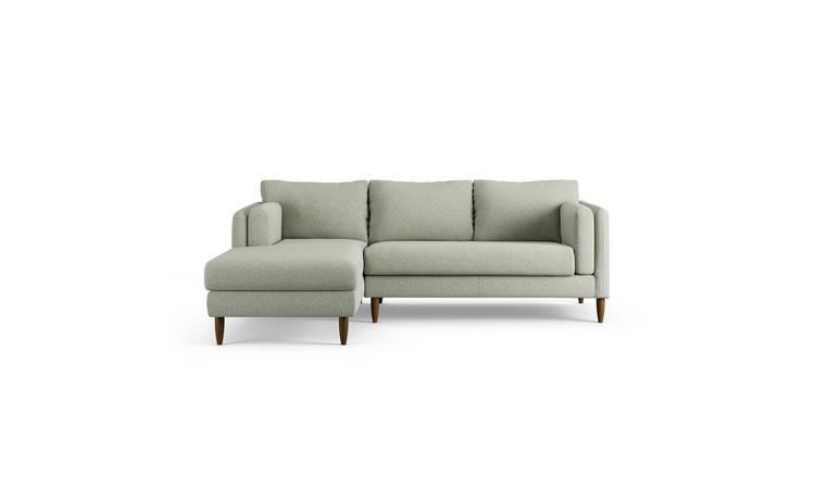 Habitat Newington Left Hand Corner Sofa -Sage Green-Dark Leg