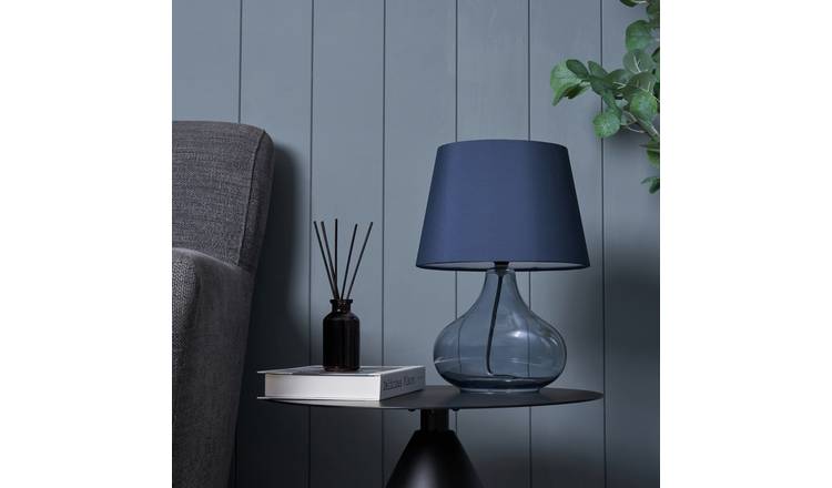 BHS Teardrop Glass Table Lamp - Blue