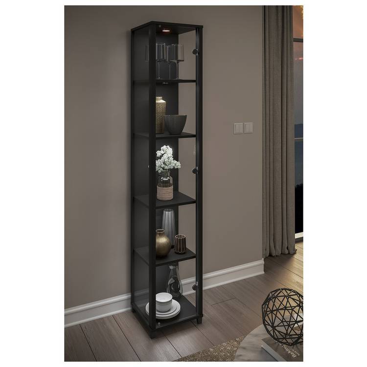 Argos Home Optima Narrow Display Cabinet with Light - Black 0