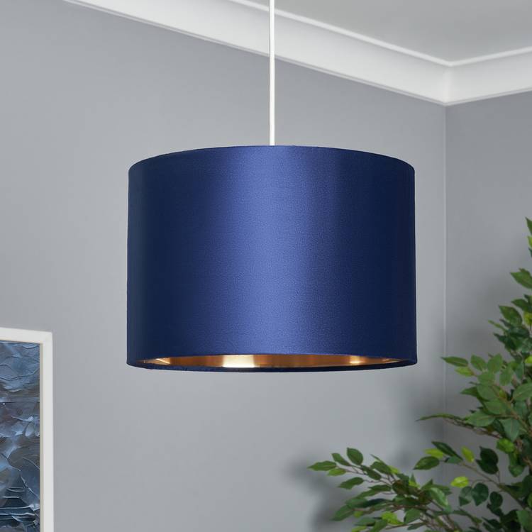 BHS Vera Navy Velvet Easy Fit Lampshade - 30cm 0