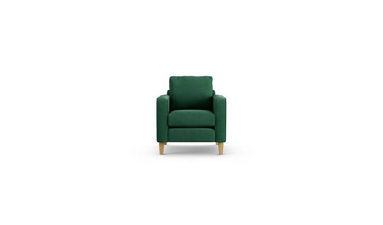 Habitat Flint Fabric Armchair - Green - Ash Leg