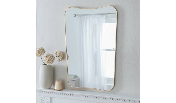 Argos Home Gold Framed Irregular Wall Mirror - 90x60cm