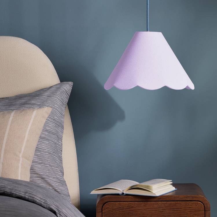 Habitat Scallop Edge Lilac Lampshade - 32cm 0