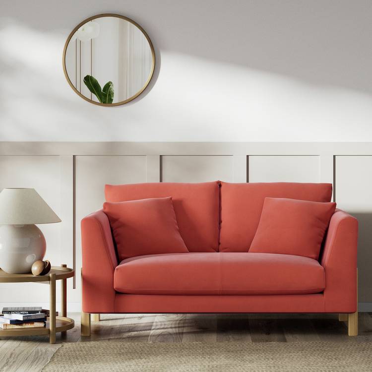 Habitat Aston Fabric 2 Seater Sofa - Papaya - Ash Leg 0