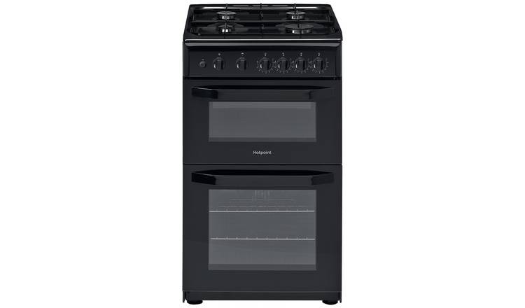 Hotpoint HD5G00KCB/UK 50cm Twin Cavity Gas Cooker - Black