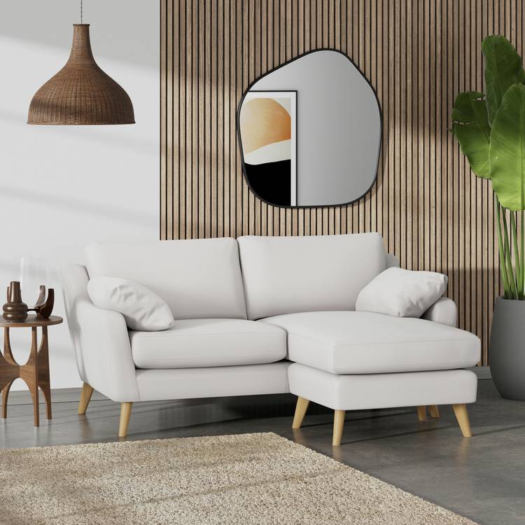 Habitat Ivor Right Hand Corner Sofa - Natural - Ash Leg 0