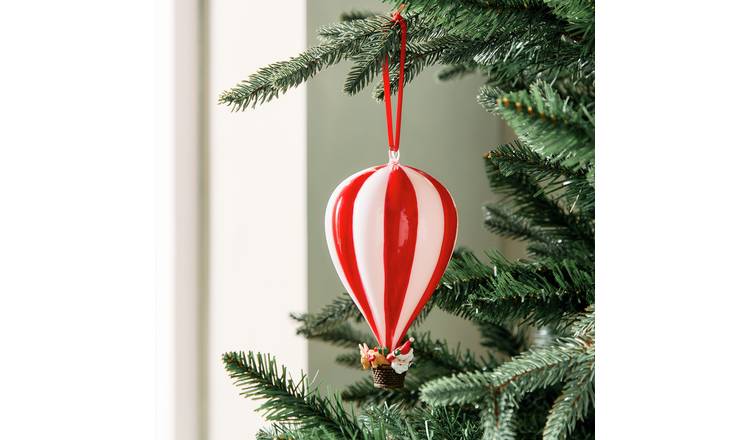 Argos Home Single Hot Air Balloon Glass Christmas Baubles