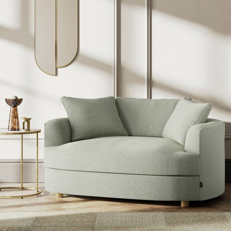 Habitat Sacha Fabric Cuddle Chair - Sage Green - Ash Leg 0