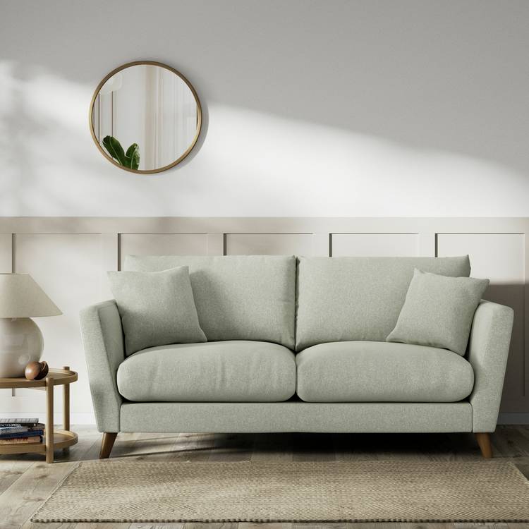 Habitat Lomond Fabric 3 Seater Sofa - Sage Green - Dark Leg 0