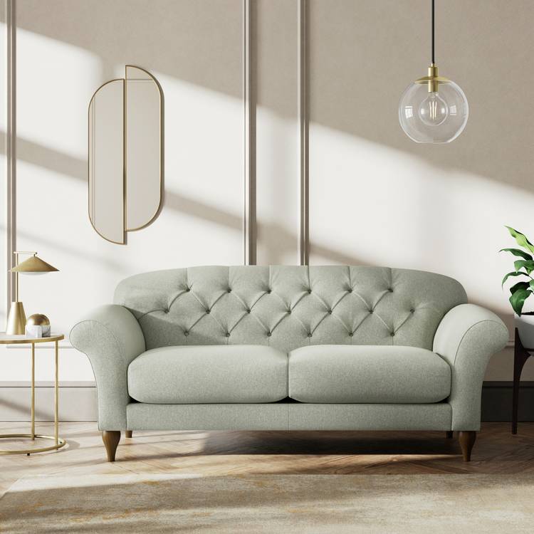 Habitat Brooker Fabric 3 Seater Sofa - Sage Green - Dark Leg 0
