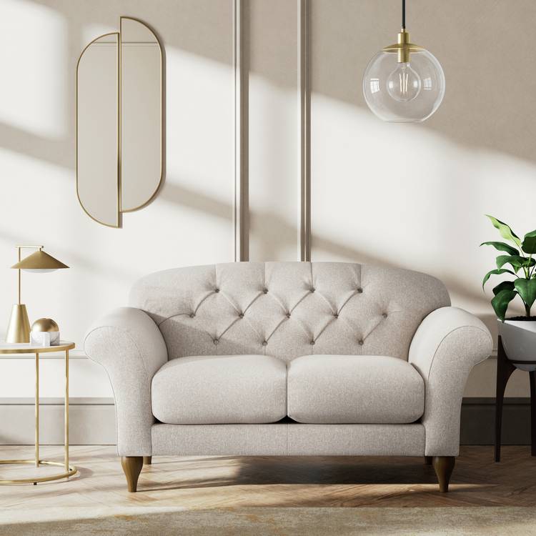 Habitat Brooker Fabric 2 Seater Sofa - Natural - Dark Leg 0