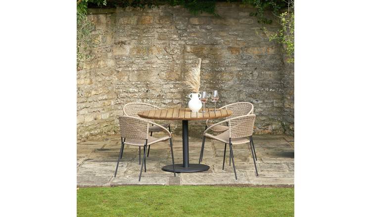 Pacific Dakota 4 Seater Rattan Effect Patio Set - Natural