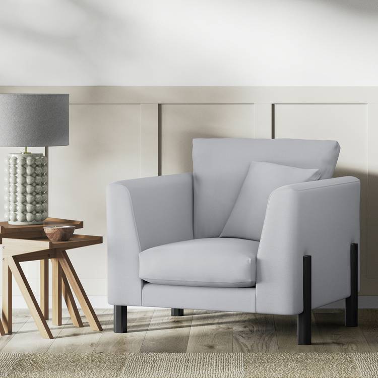 Habitat Aston Fabric Armchair - Grey - Black Leg 0
