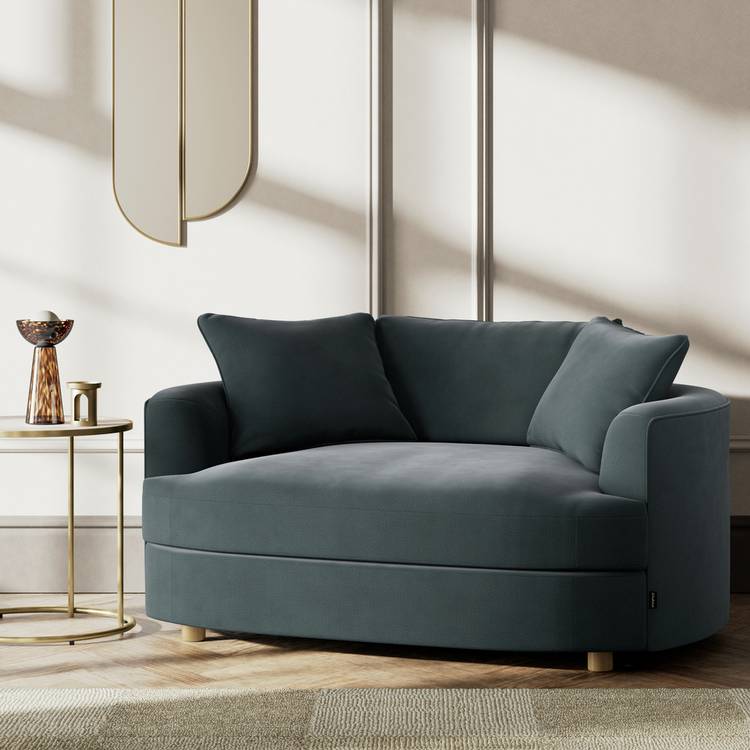 Habitat Sacha Fabric Cuddle Chair - Charcoal - Ash Leg 0
