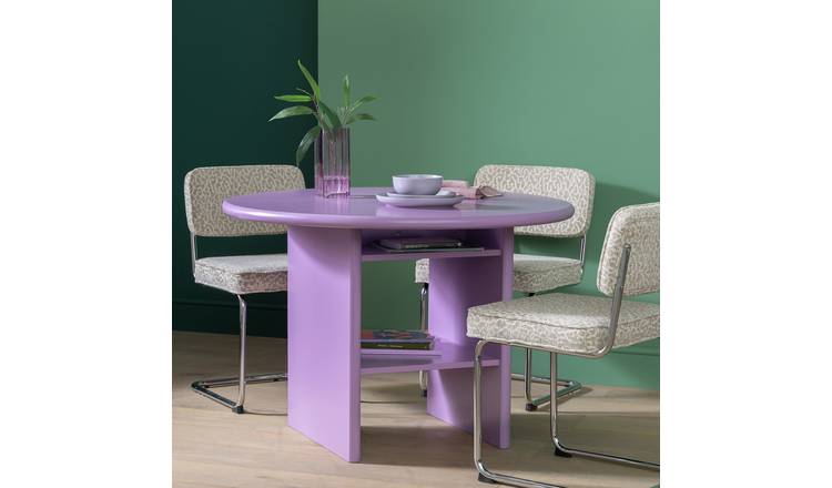 Habitat Geller Solid Wood 4 Seater Dining Table - Purple