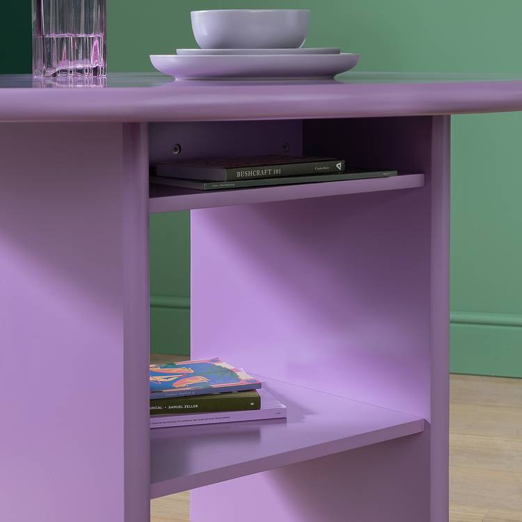 Habitat Geller Solid Wood 4 Seater Dining Table - Purple 0