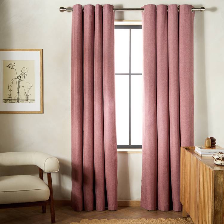 Habitat Blackout Eyelet Curtain - Burgundy - 137x117cm 0