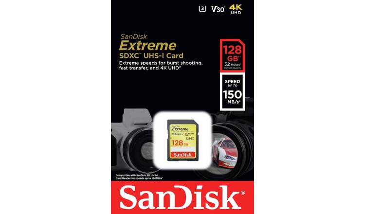 SanDisk Extreme 150MBs SDXC UHS-I Memory Card - 128GB