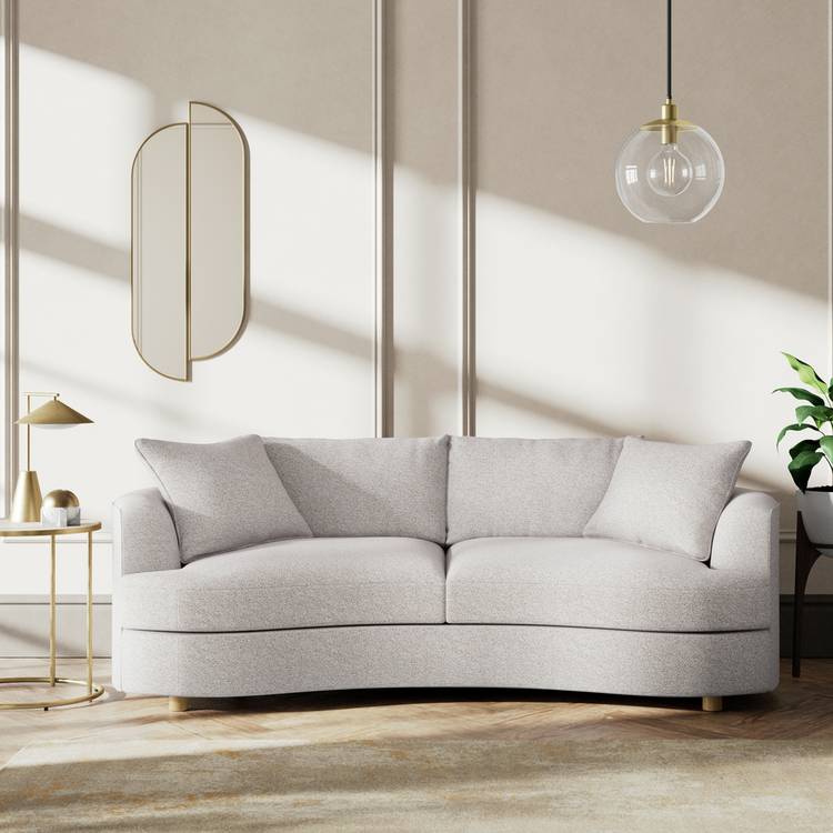 Habitat Sacha Fabric 3 Seater Sofa - Natural - Ash Leg 0